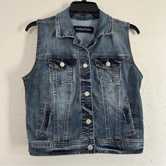 Maurices Denim Vest Western Country Concert Summer Bohemian Casual Small - Picture 1 of 7